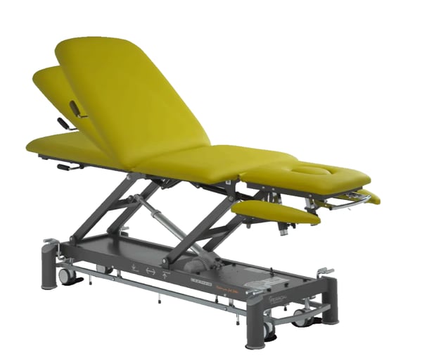 Marquesa elétrica CEZANNE JR: 5 corpos, com ajuste de altura de 50 cm a 92 cm e reposabrazos regulables até 100º